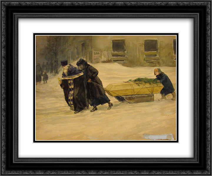 In the last journey 24x20 Black Ornate Wood Framed Art Print Poster with Double Matting by Vladimirov, Ivan