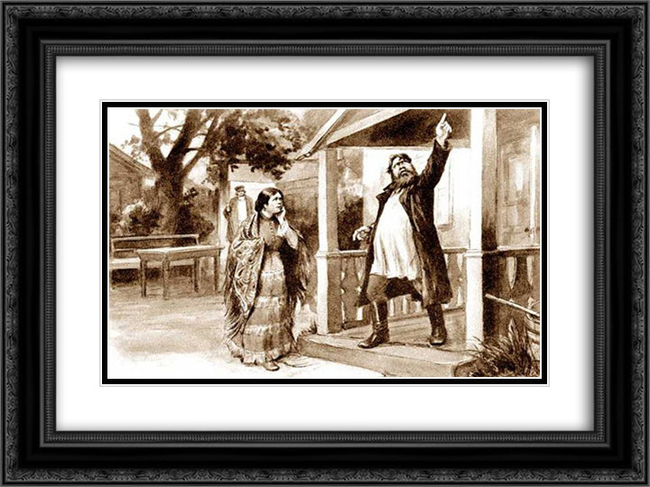 The drunkard 24x18 Black Ornate Wood Framed Art Print Poster with Double Matting by Vladimirov, Ivan