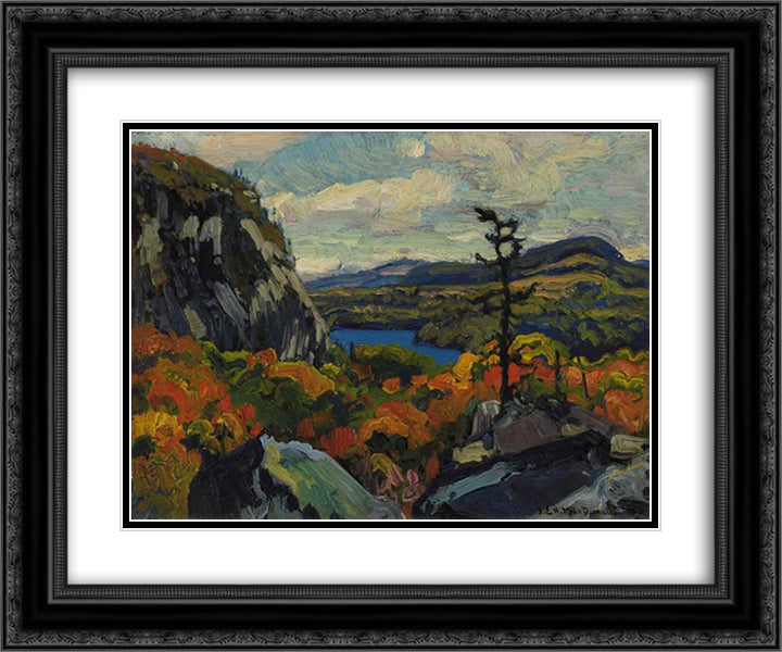 Early Autumn, Montreal River, Algoma 24x20 Black Ornate Wood Framed Art Print Poster with Double Matting by MacDonald, J. E. H.