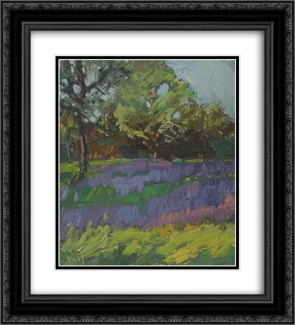 Lupines, High Park 20x22 Black Ornate Wood Framed Art Print Poster with Double Matting by MacDonald, J. E. H.