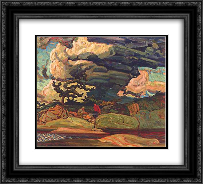 The Elements 22x20 Black Ornate Wood Framed Art Print Poster with Double Matting by MacDonald, J. E. H.