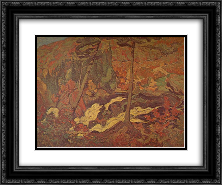 The Wild River 24x20 Black Ornate Wood Framed Art Print Poster with Double Matting by MacDonald, J. E. H.