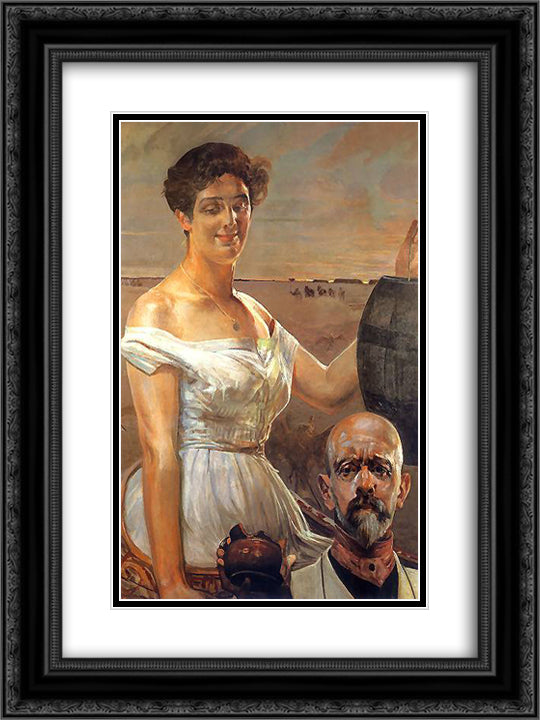 In wells 18x24 Black Ornate Wood Framed Art Print Poster with Double Matting by Malczewski, Jacek
