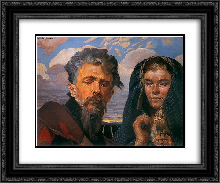 My song 24x20 Black Ornate Wood Framed Art Print Poster with Double Matting by Malczewski, Jacek