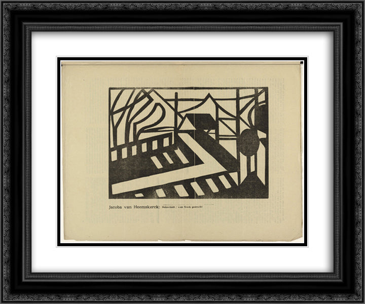 Abstract Landscape 24x20 Black Ornate Wood Framed Art Print Poster with Double Matting by Heemskerck, Jacoba van