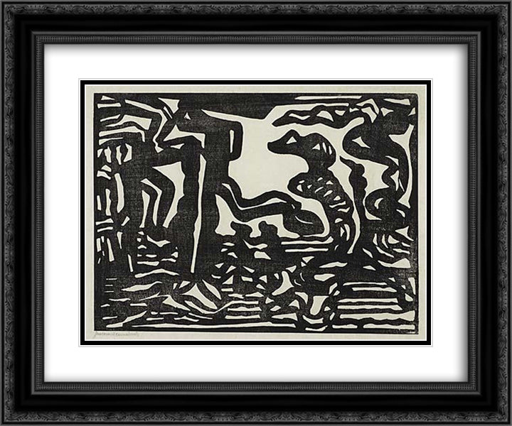 Composition 24x20 Black Ornate Wood Framed Art Print Poster with Double Matting by Heemskerck, Jacoba van