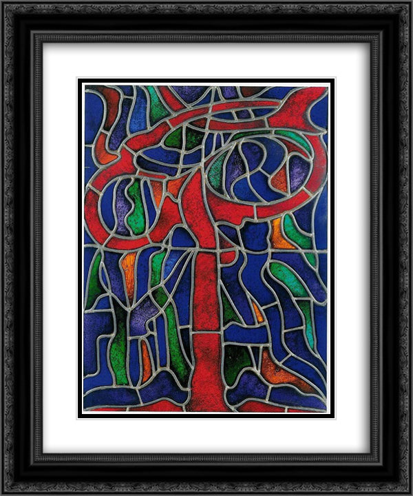 Natuurmotieven 20x24 Black Ornate Wood Framed Art Print Poster with Double Matting by Heemskerck, Jacoba van
