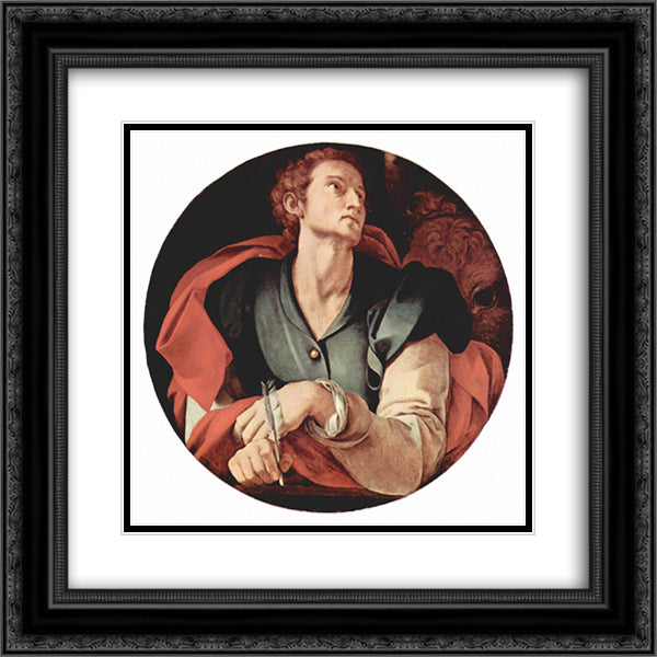 Four Evangelists Saint Luke 20x20 Black Ornate Wood Framed Art Print Poster with Double Matting by Pontormo, Jacopo
