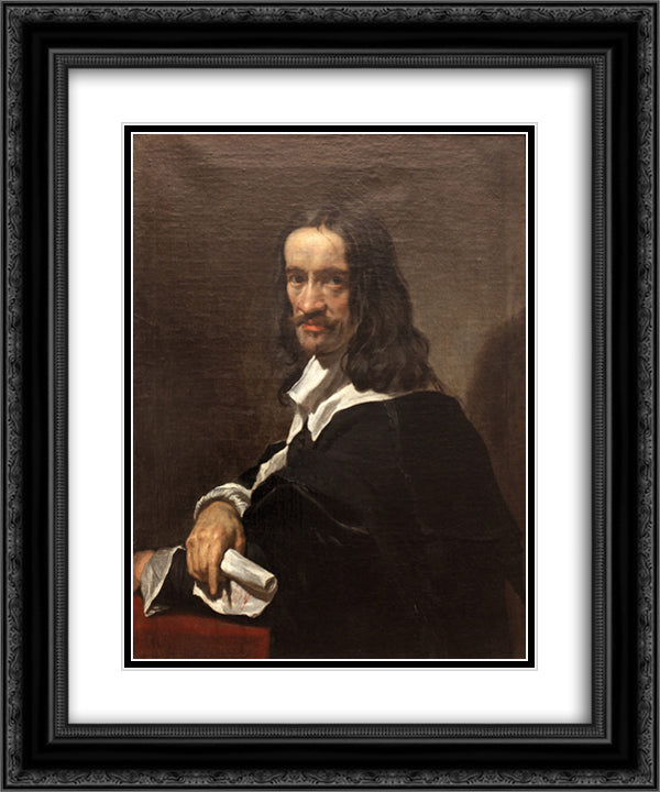 Self-portrait 20x24 Black Ornate Wood Framed Art Print Poster with Double Matting by Stella, Jacques