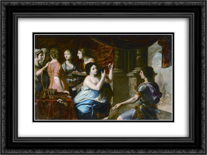 Semiramis called to fight 24x18 Black Ornate Wood Framed Art Print Poster with Double Matting by Stella, Jacques