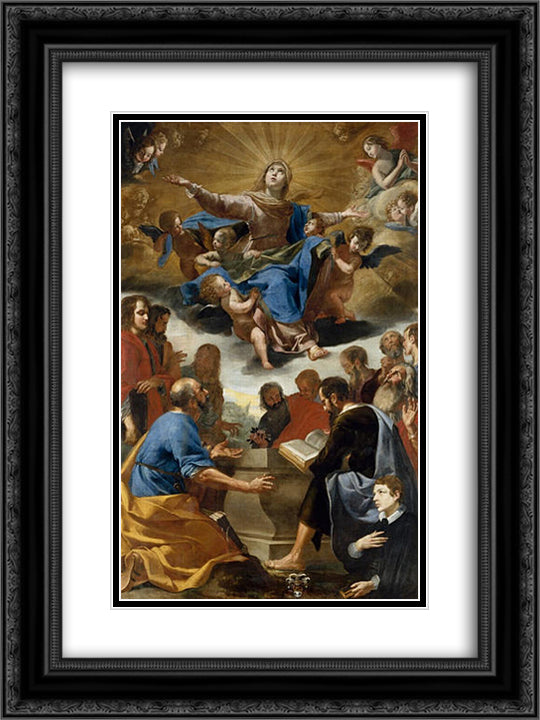 The Assumption 18x24 Black Ornate Wood Framed Art Print Poster with Double Matting by Stella, Jacques