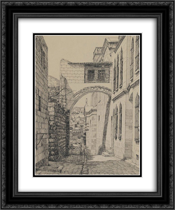 A Part of the Ancient Arch Called Ecce Homo 20x24 Black Ornate Wood Framed Art Print Poster with Double Matting by Tissot, James