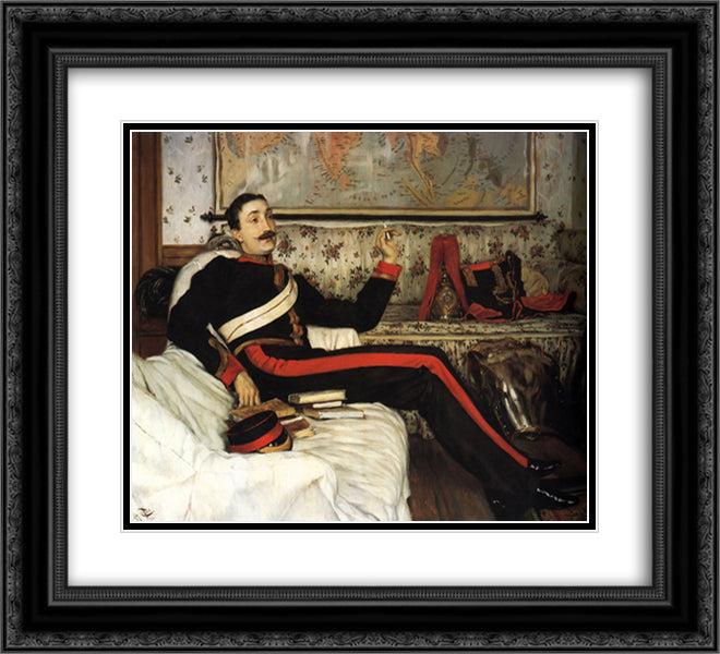 Colonel Frederick Gustavus Barnaby 22x20 Black Ornate Wood Framed Art Print Poster with Double Matting by Tissot, James