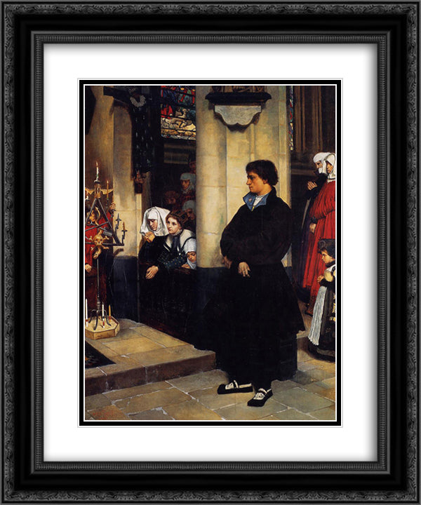 During the Service 20x24 Black Ornate Wood Framed Art Print Poster with Double Matting by Tissot, James