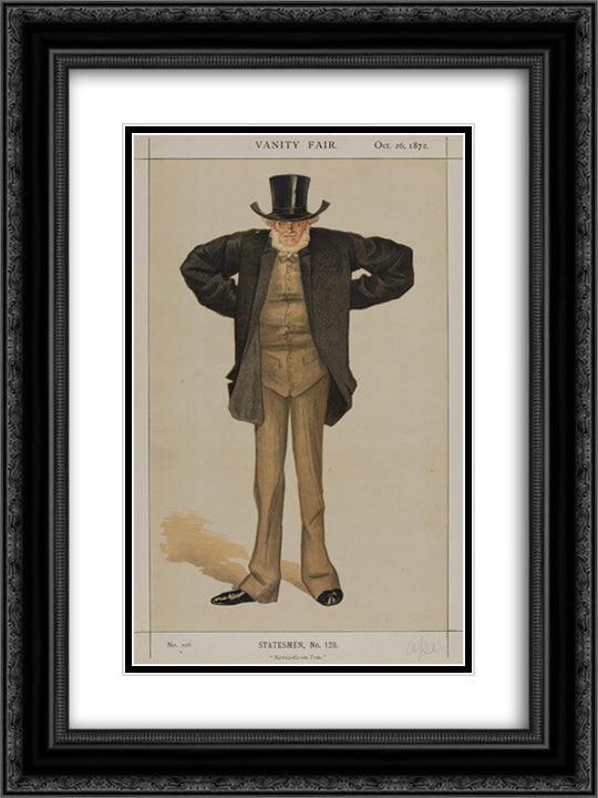 Statesmen No.1280 18x24 Black Ornate Wood Framed Art Print Poster with Double Matting by Tissot, James