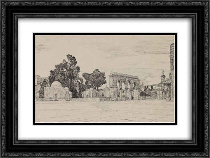 Supposed Site of the Temple 24x18 Black Ornate Wood Framed Art Print Poster with Double Matting by Tissot, James