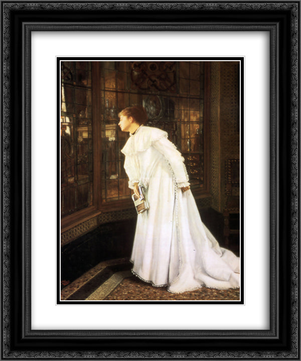 The Stairs 20x24 Black Ornate Wood Framed Art Print Poster with Double Matting by Tissot, James