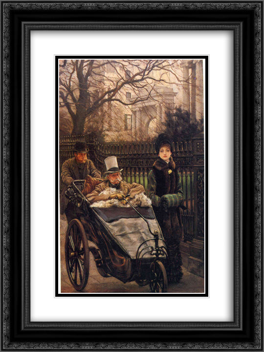 The Warrior's Daughter, or The Convalescent 18x24 Black Ornate Wood Framed Art Print Poster with Double Matting by Tissot, James