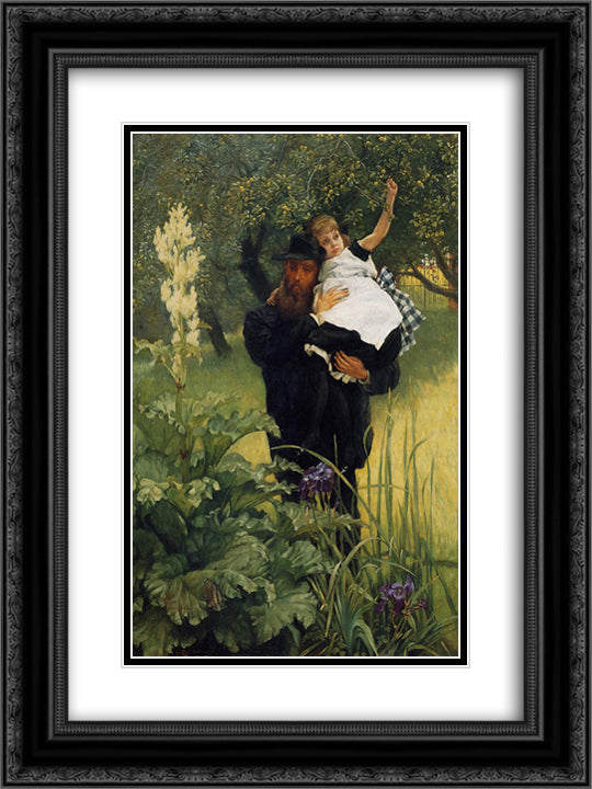 The Widower 18x24 Black Ornate Wood Framed Art Print Poster with Double Matting by Tissot, James