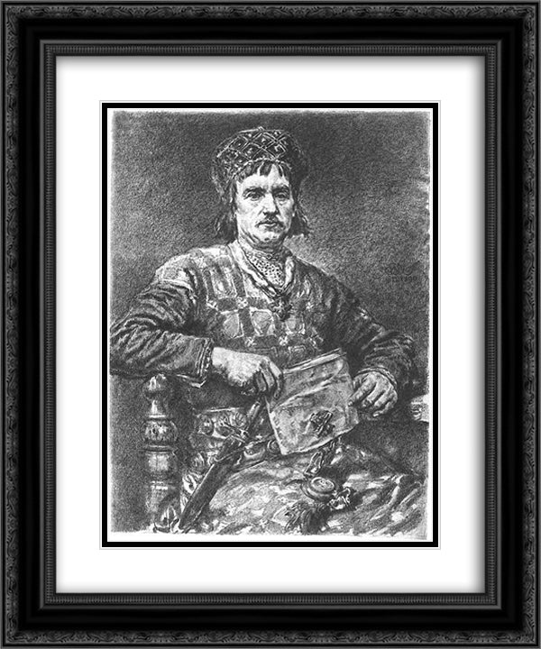 Boleslaw V the Chaste 20x24 Black Ornate Wood Framed Art Print Poster with Double Matting by Matejko, Jan