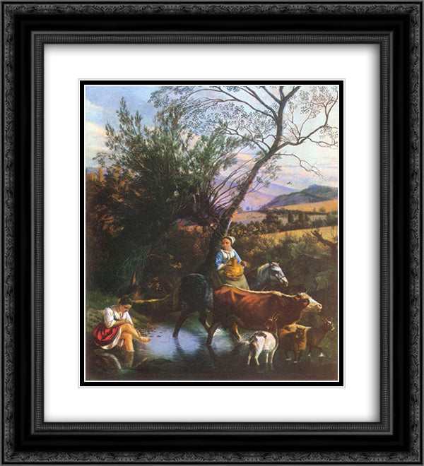 The Ford 20x22 Black Ornate Wood Framed Art Print Poster with Double Matting by Siberechts, Jan