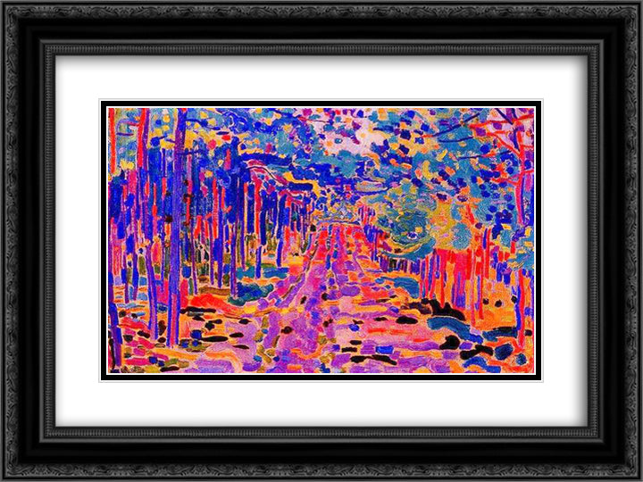 Forest trail 24x18 Black Ornate Wood Framed Art Print Poster with Double Matting by Sluyters, Jan