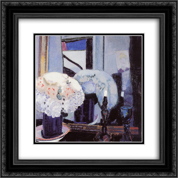 Hat with flowers 20x20 Black Ornate Wood Framed Art Print Poster with Double Matting by Sluyters, Jan
