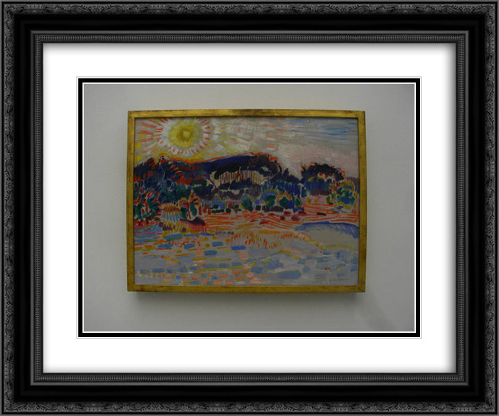 Landscape 24x20 Black Ornate Wood Framed Art Print Poster with Double Matting by Sluyters, Jan