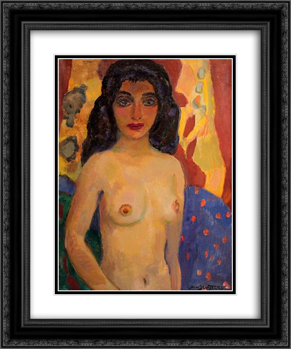 Odalisque 20x24 Black Ornate Wood Framed Art Print Poster with Double Matting by Sluyters, Jan