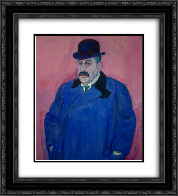 Portrait of an art collector Beffe 20x22 Black Ornate Wood Framed Art Print Poster with Double Matting by Sluyters, Jan