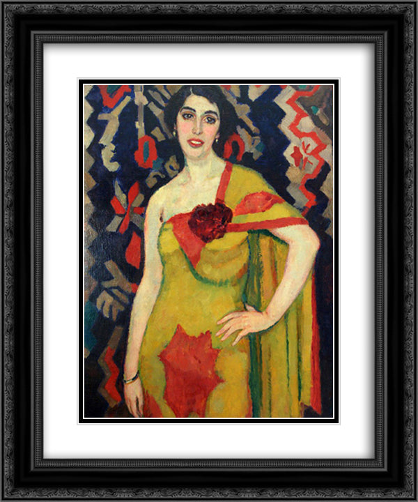 Woman 20x24 Black Ornate Wood Framed Art Print Poster with Double Matting by Sluyters, Jan