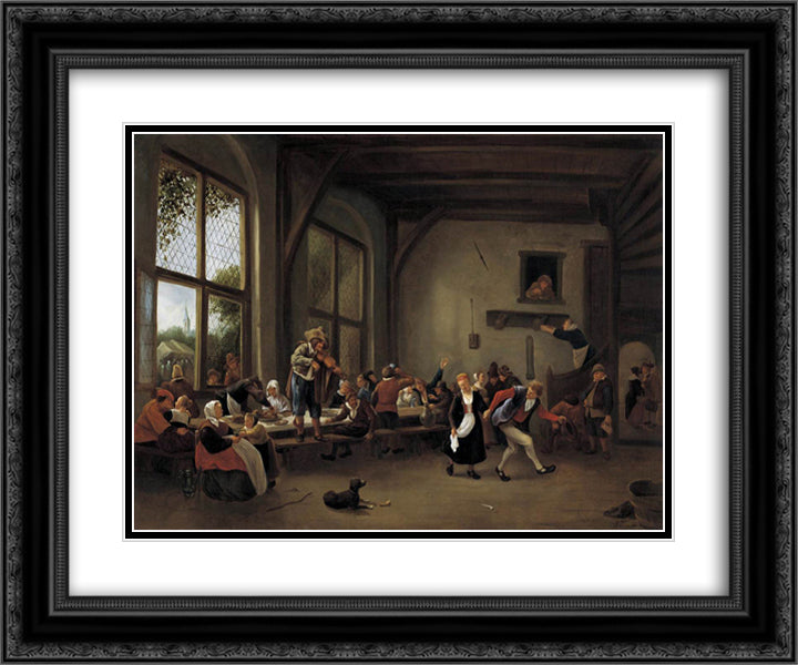 Country Wedding 24x20 Black Ornate Wood Framed Art Print Poster with Double Matting by Steen, Jan