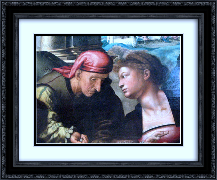 Parable of the Prodigal Son (detail) 24x20 Black Ornate Wood Framed Art Print Poster with Double Matting by Hemessen, Jan van