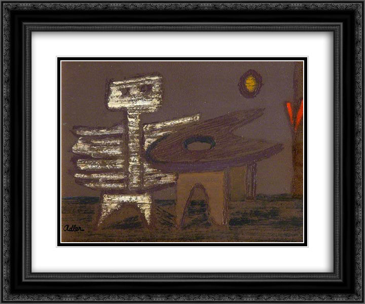 Composition 24x20 Black Ornate Wood Framed Art Print Poster with Double Matting by Adler, Jankel