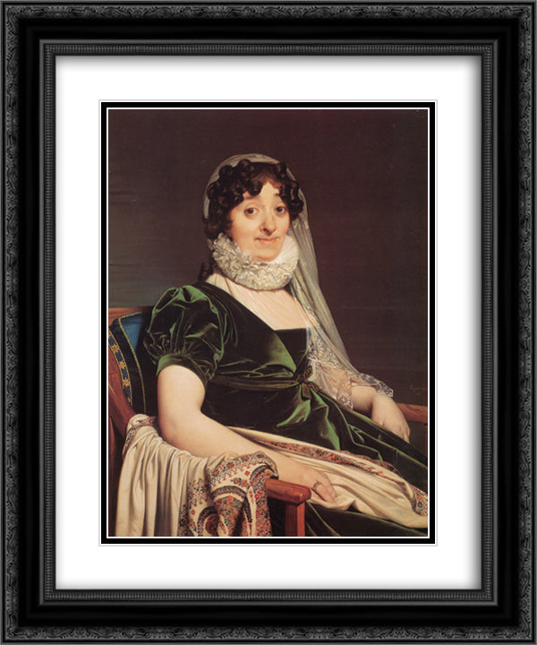 Comtes de Tournon, nee Genevieve de Seytres Caumont 20x24 Black Ornate Wood Framed Art Print Poster with Double Matting by Ingres, Jean Auguste Dominique
