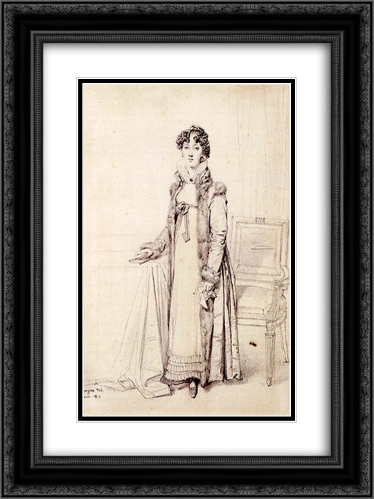 Lady William Henry Cavendish Bentinck, born Lady Mary Acheson 18x24 Black Ornate Wood Framed Art Print Poster with Double Matting by Ingres, Jean Auguste Dominique
