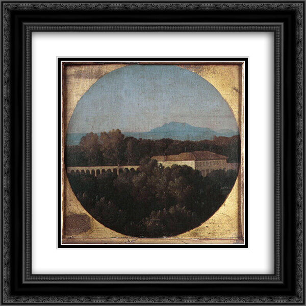 Orangery Villa Borghese 20x20 Black Ornate Wood Framed Art Print Poster with Double Matting by Ingres, Jean Auguste Dominique