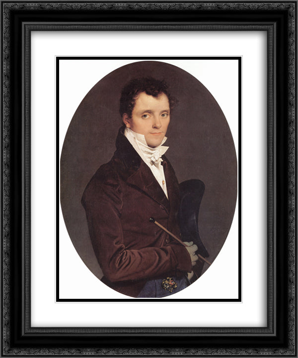 Portrait of Edme Bochet 20x24 Black Ornate Wood Framed Art Print Poster with Double Matting by Ingres, Jean Auguste Dominique