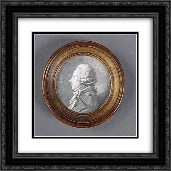 Portrait of Jean-Marie Joseph Ingres 20x20 Black Ornate Wood Framed Art Print Poster with Double Matting by Ingres, Jean Auguste Dominique