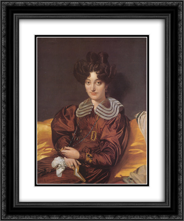 Portrait of Madame Marcotte de Sainte-Marie 20x24 Black Ornate Wood Framed Art Print Poster with Double Matting by Ingres, Jean Auguste Dominique