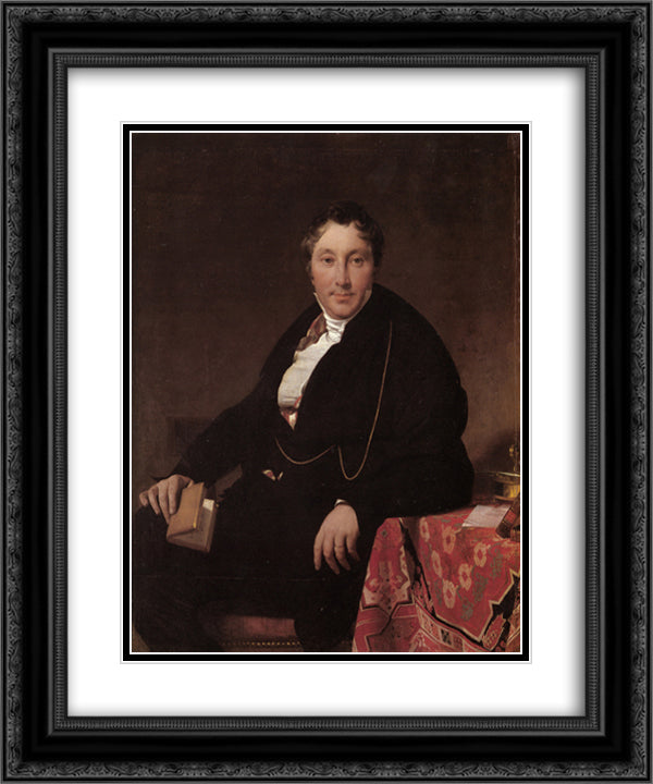 Portrait of Monsieur Leblanc 20x24 Black Ornate Wood Framed Art Print Poster with Double Matting by Ingres, Jean Auguste Dominique