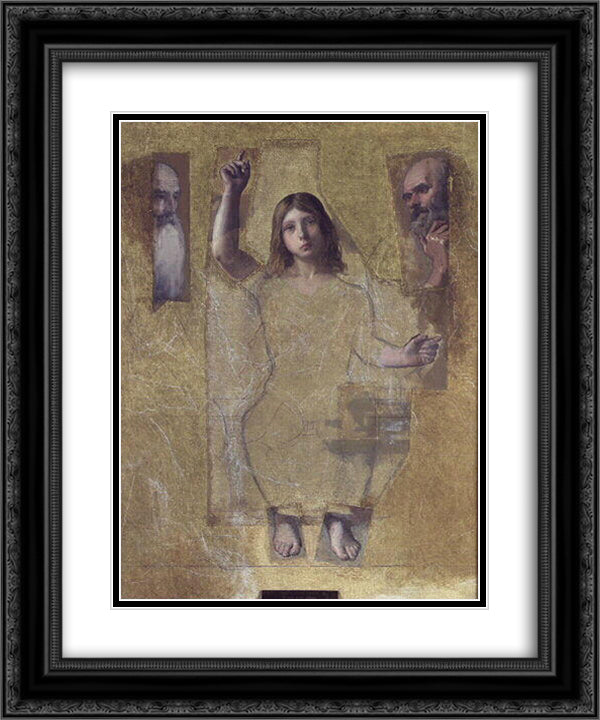 Studies for Jesus among the doctors 20x24 Black Ornate Wood Framed Art Print Poster with Double Matting by Ingres, Jean Auguste Dominique