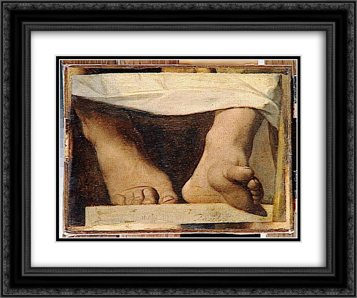 Study for the Apotheosis of Homer, Homer's feet 24x20 Black Ornate Wood Framed Art Print Poster with Double Matting by Ingres, Jean Auguste Dominique