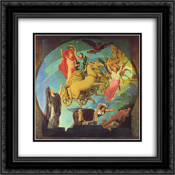 The Apotheosis of Napoleon I 20x20 Black Ornate Wood Framed Art Print Poster with Double Matting by Ingres, Jean Auguste Dominique