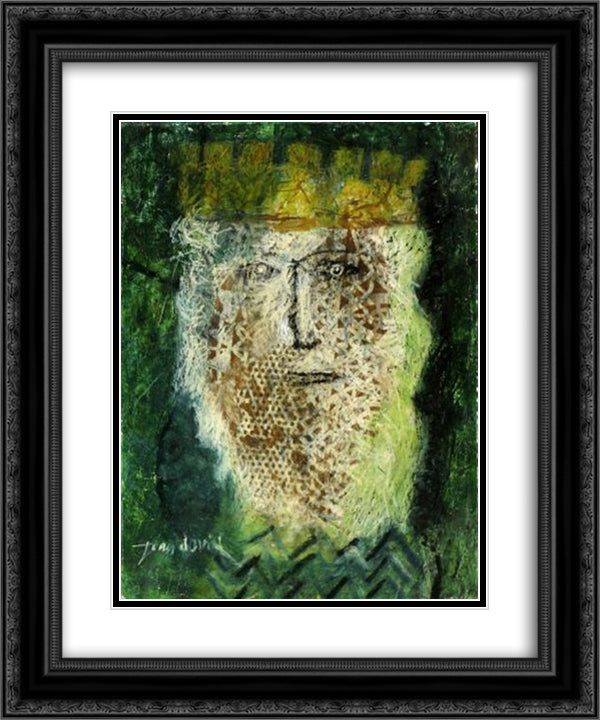 King David 20x24 Black Ornate Wood Framed Art Print Poster with Double Matting by Jean David