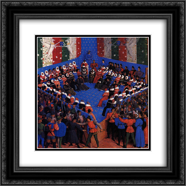 Cases of noble men and women 20x20 Black Ornate Wood Framed Art Print Poster with Double Matting by Fouquet, Jean