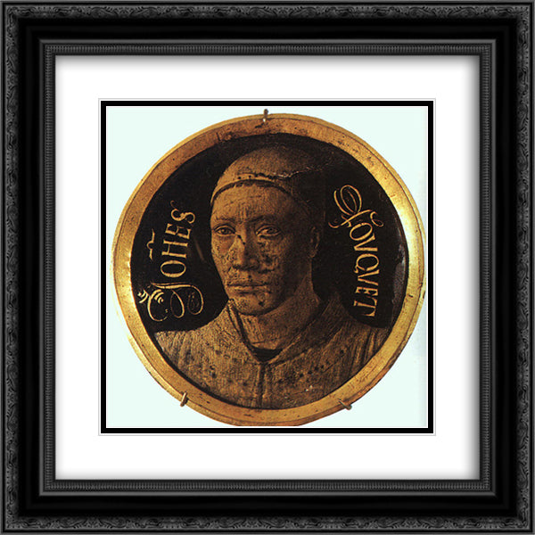Self-Portrait 20x20 Black Ornate Wood Framed Art Print Poster with Double Matting by Fouquet, Jean