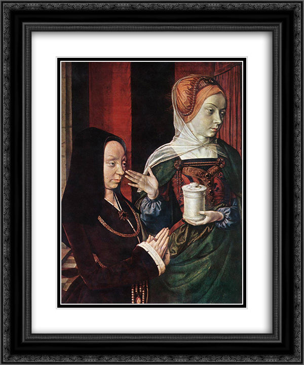 Madeleine of Bourgogne presented by St. Mary Magdalene 20x24 Black Ornate Wood Framed Art Print Poster with Double Matting by Hey, Jean