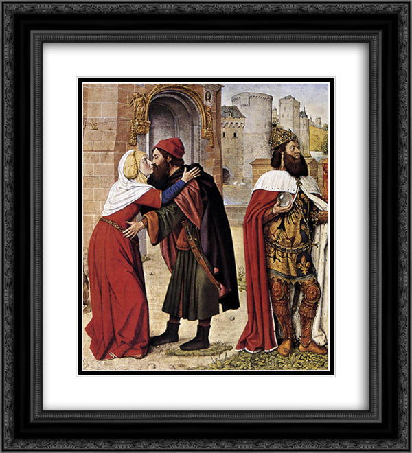 Meeting at the Golden Gate 20x22 Black Ornate Wood Framed Art Print Poster with Double Matting by Hey, Jean