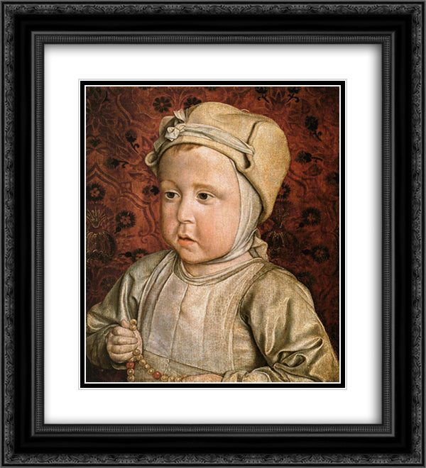 The Dauphin Charles Orlant 20x22 Black Ornate Wood Framed Art Print Poster with Double Matting by Hey, Jean